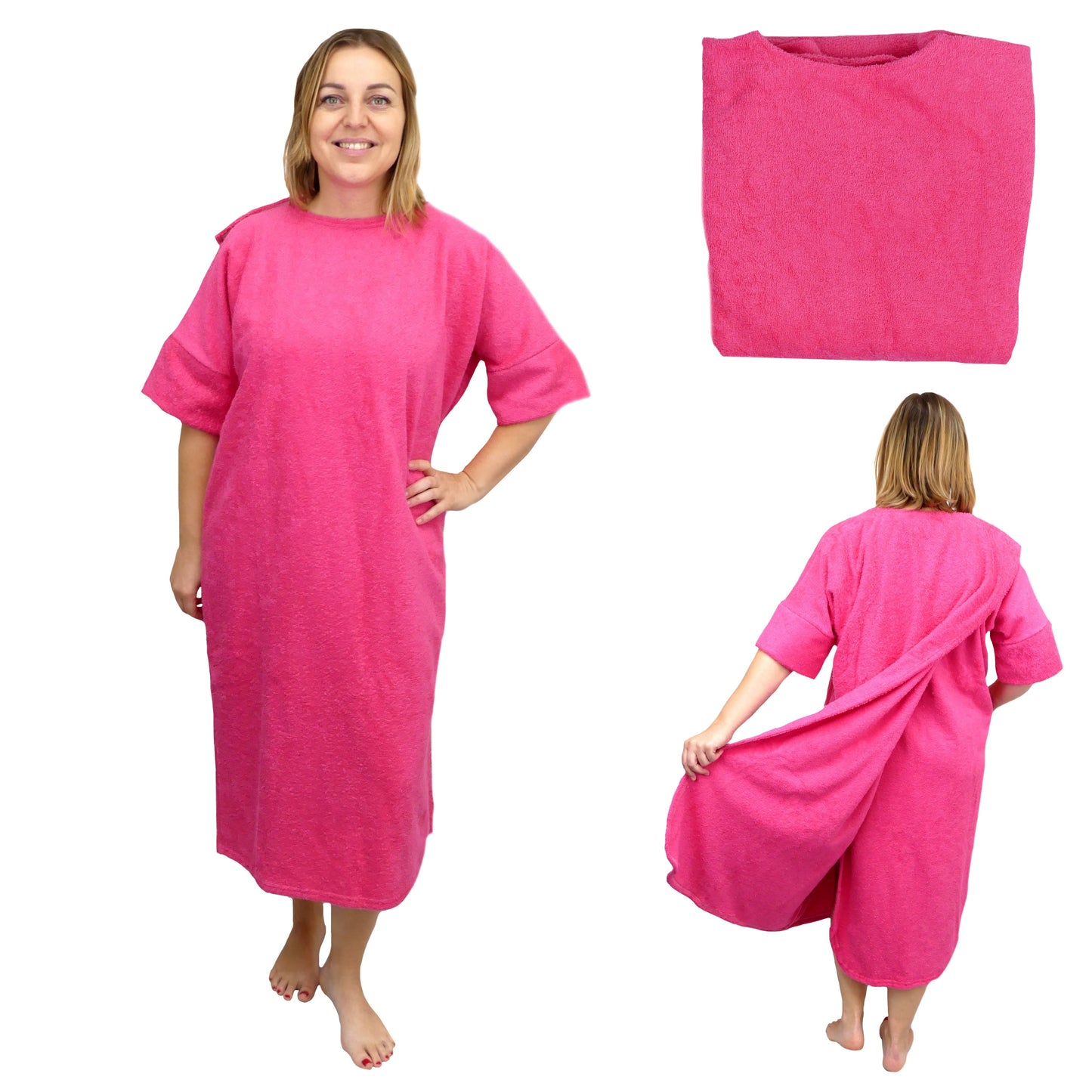 Unisex Adaptive Clothing: Complete Open Back Dri-Me Towelling Shower Robe - M176