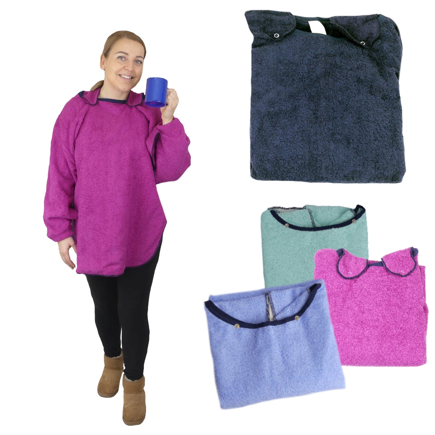 Eating and Drinking Aids: Towelling Feeding Cape with Waterproof Backing - M027