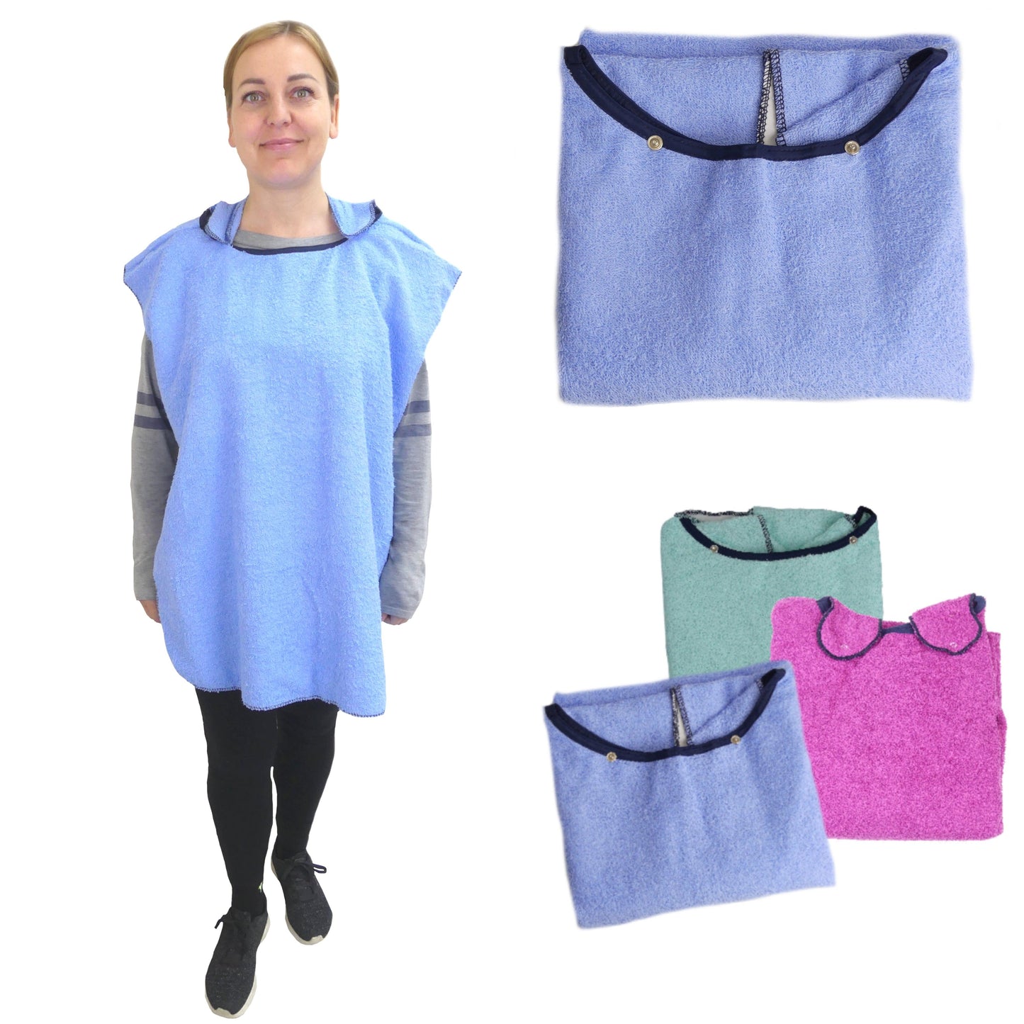 Eating and Drinking Aids: Towelling Feeding Cape with Waterproof Backing - M027