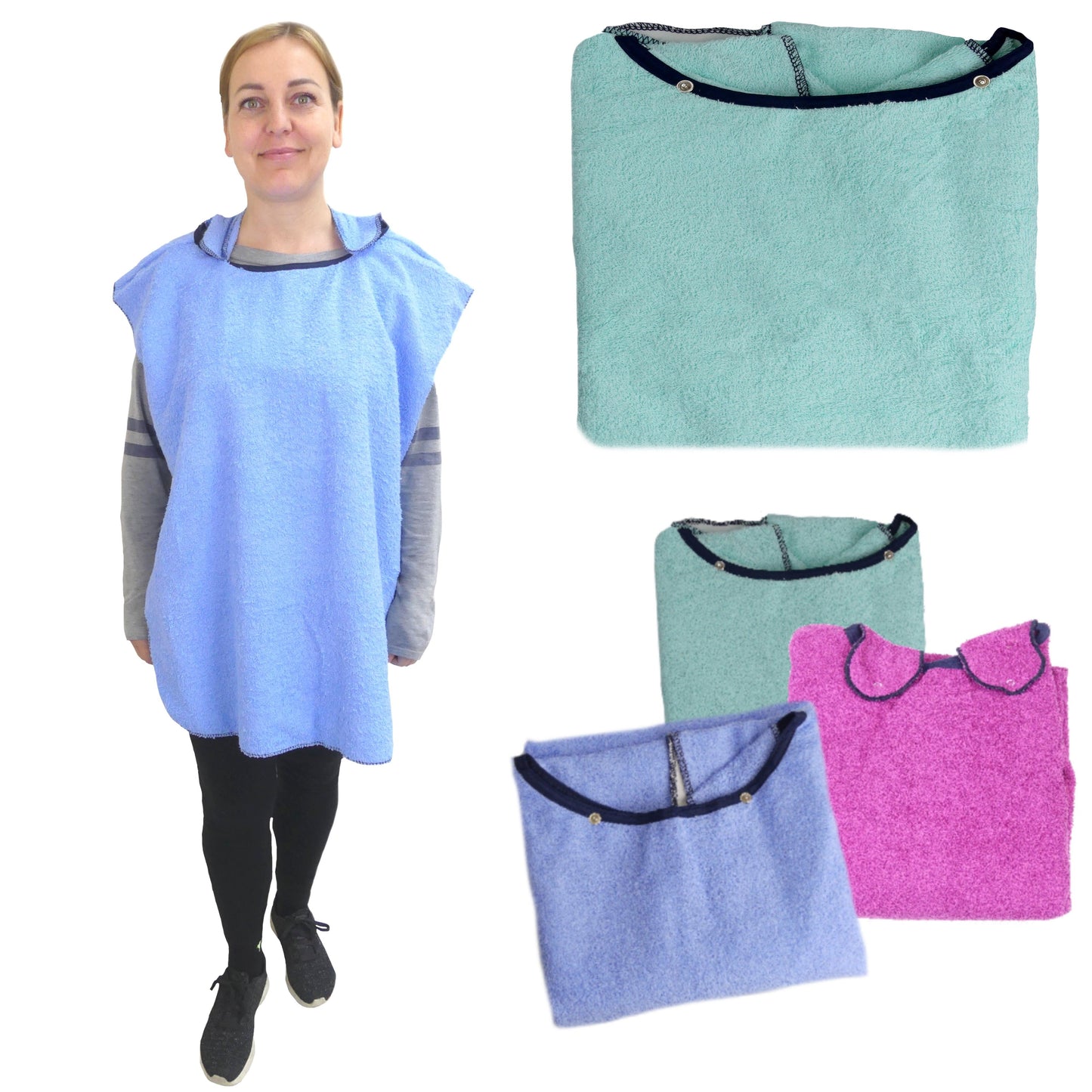 Eating and Drinking Aids: Towelling Feeding Cape with Waterproof Backing - M027