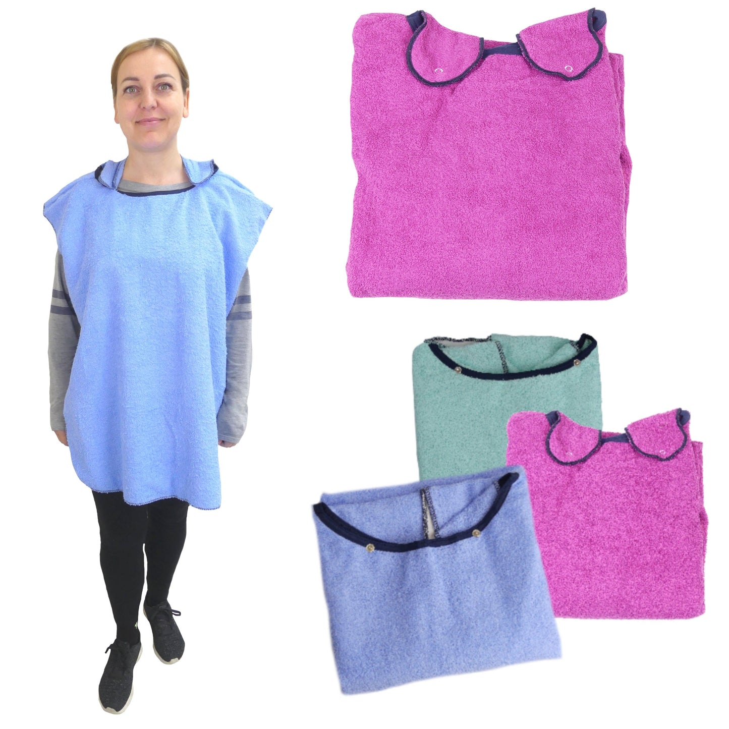 Eating and Drinking Aids: Towelling Feeding Cape with Waterproof Backing - M027