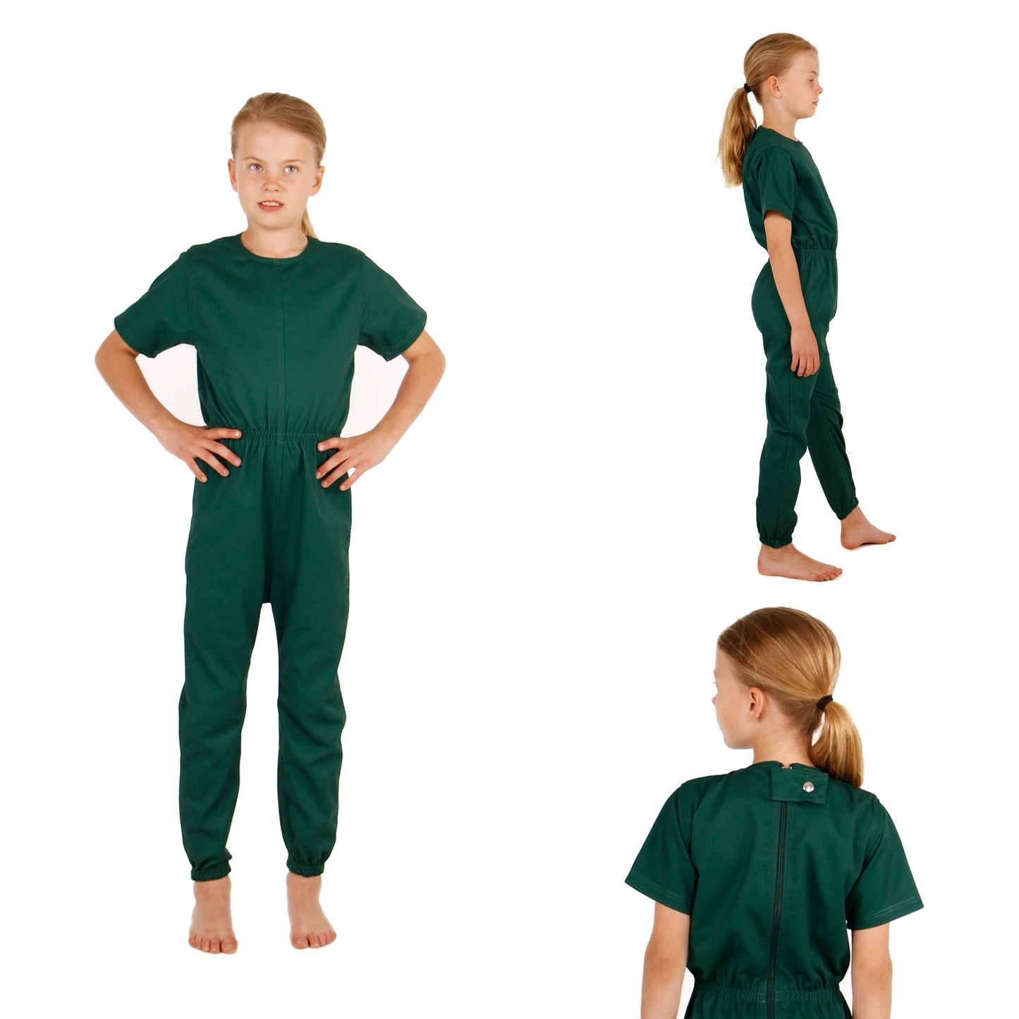 Children's High Durability/Rip resistant Bodysuit With Zip Up The Back-Ring Close (4022)